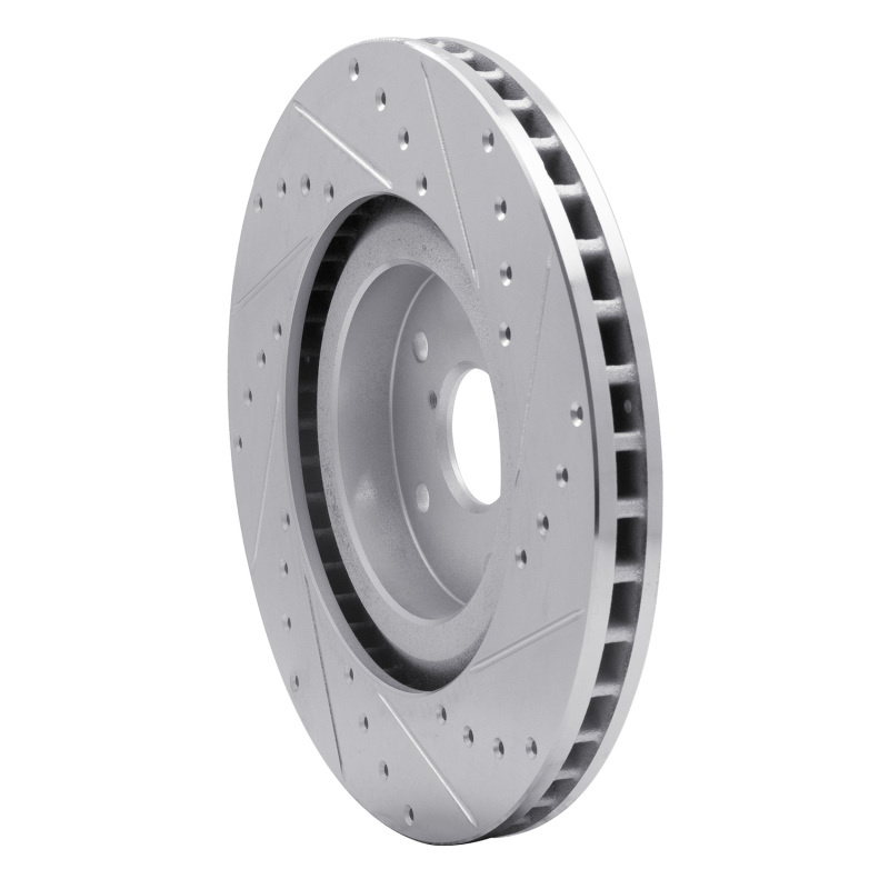 Subaru Ascent Brake Rotor (1) - Front Left - R1 Concepts - Drilled & Slotted - Silver - `19-`23